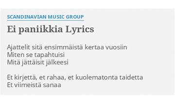 Ei Paniikkia fi Lyrics [Scandinavian Music Group]